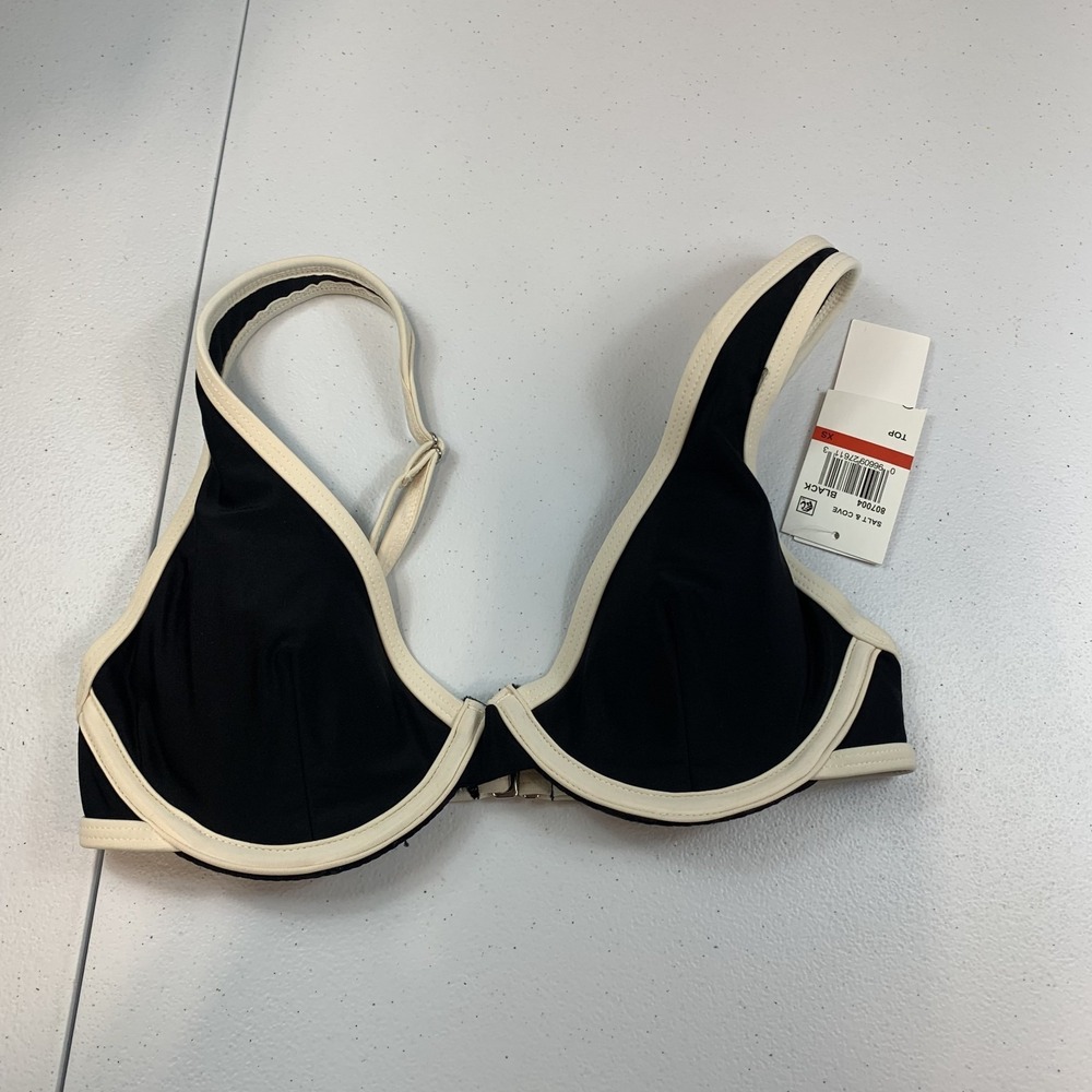 Salt & Cove Junior's Swim Bikini Top XS‎ Color Block Black Underwire